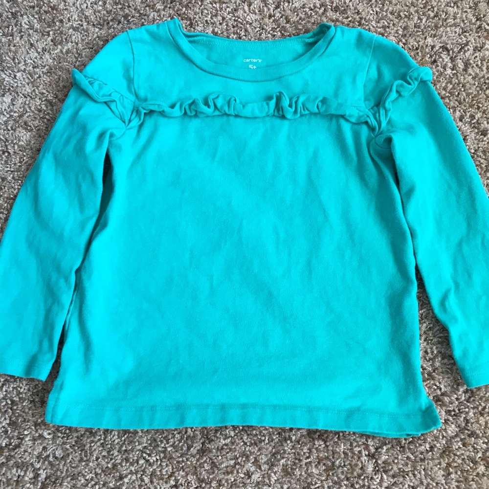 Carter’s 5T green long sleeve shirt with ruffle
